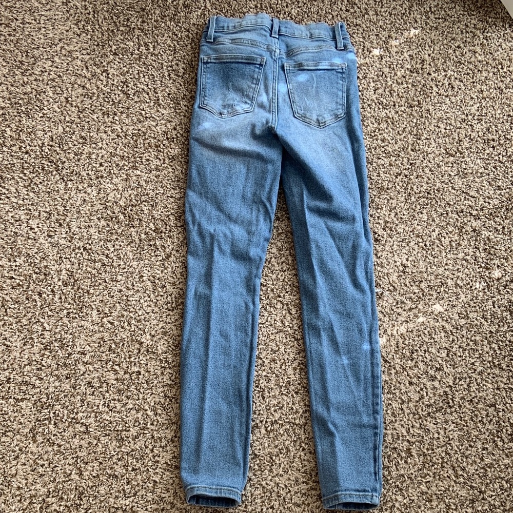 Celebrity Pink Light Blue Distressed Skinny Jeans - Picture 4 of 5